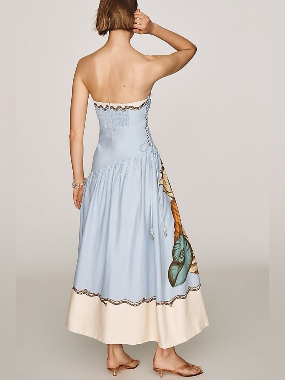 Anthropologie Farm Rio Souvenir Strapless Midi Dress Sz L NWT - Picture 2 of 9